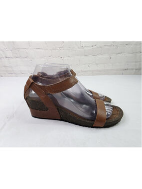 Teva Sandals Brown Cabrillo Strap Wedge 2 Leather Beach Coastal Shoe Women's 7
